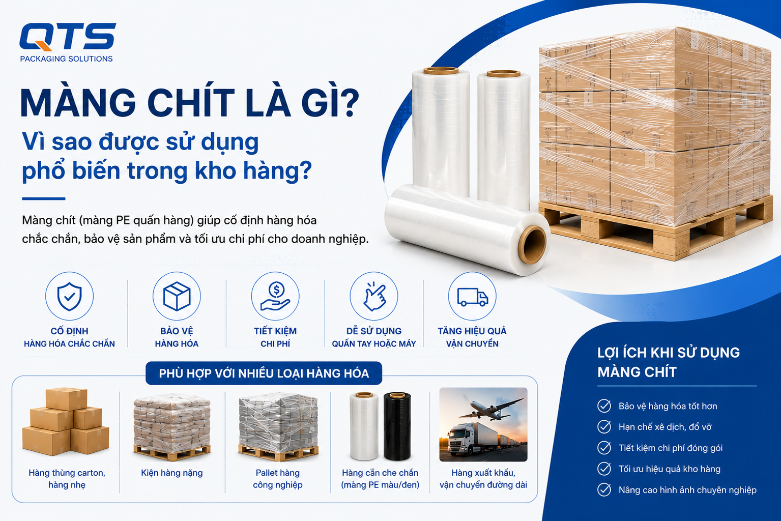 Màng chít là gì? Vì sao được sử dụng phổ biến trong kho hàng?